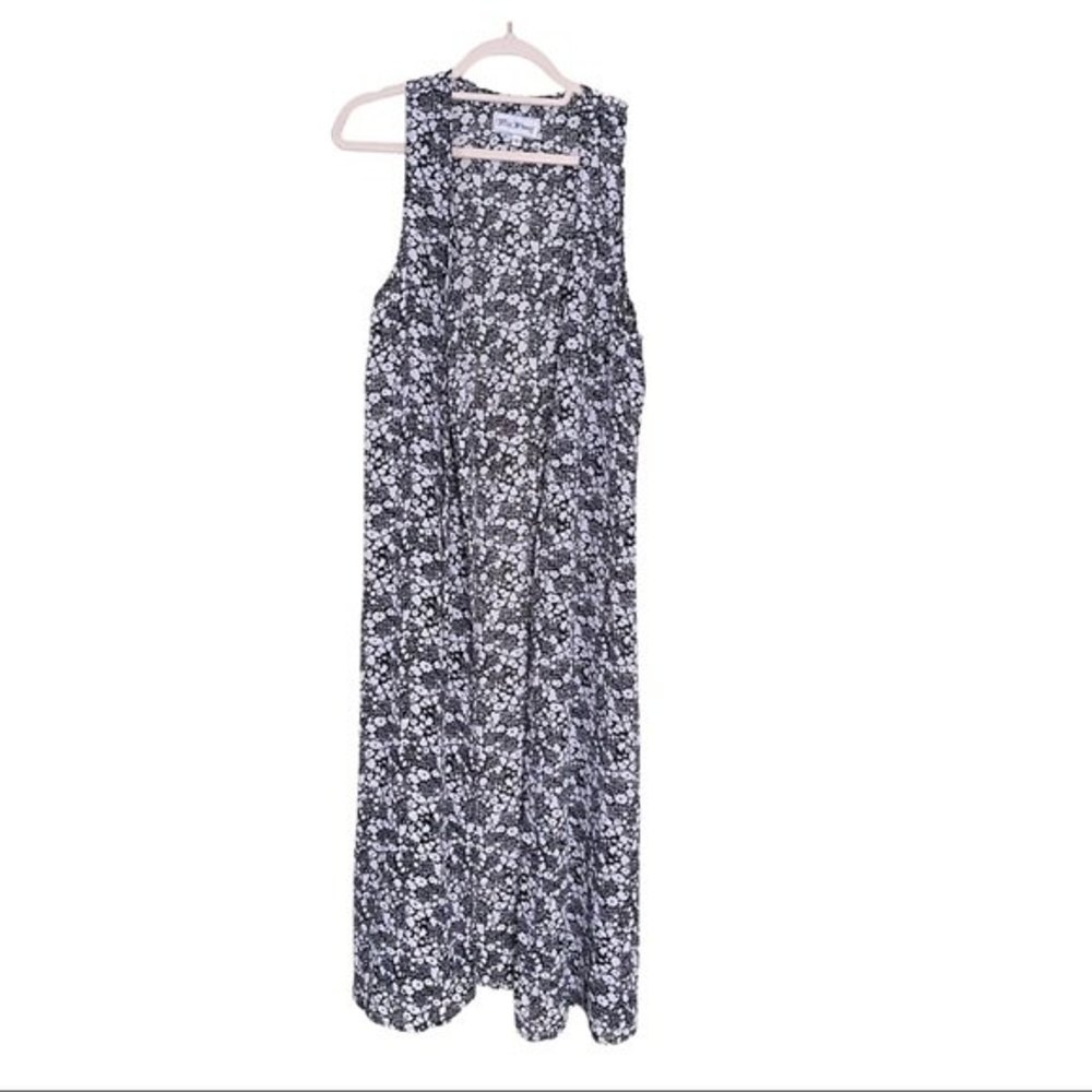 Paris Blues Vintage Y2K Full Length Black and White Floral kimono Duster